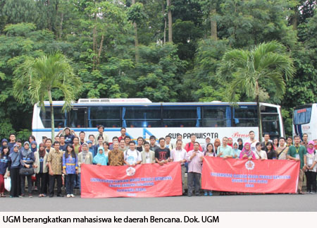 11 02 2014 UGM lepas relawan Mahasiswa ke Sinabung