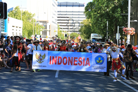 Parade dari Indonesia di NMF Canberra. (Foto: KBRI Canberra)