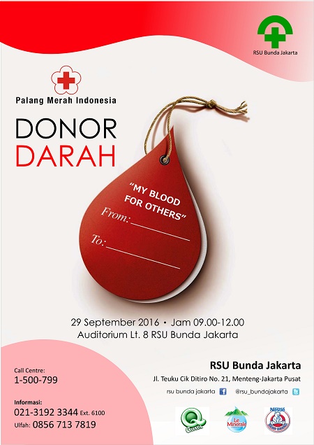 Undangan Donor Darah di RSU Bunda Jakarta