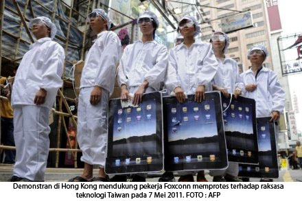 31 07 2013 demo pekerja Apple di hongkong