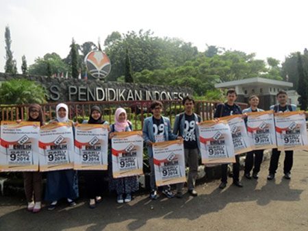 BEM REMA UPI Gelar kegiatan penyadaran pemilu di kampus UPI, Bandung, Sabtu, (05/04/2014). Dok. BEM UPI