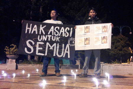 Ilustrasi aksi menolak hukuman mati bagi Mary Jane dan buruh migrant Indonesia di luar negeri. Foto : Fauzan