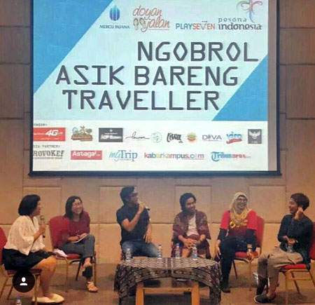 Talkshow "Ngobrol Asik Bareng Traveller" di Auditorium Smartfren, Sabang, Jakarta (21/11/2015). 