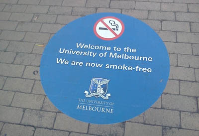 Universitas Melbourne sudah menerapkan kebijakan bebas rokok sejak 4 Februari 2014. (Uni Melbourne).