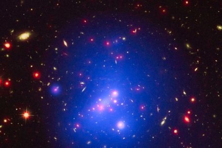 Galaksi IDC 1426 terletak 10 milyar tahun cahaya dari Bumi dan memiliki berat hampir sebesar 500 triliun kali Matahari. Foto: NASA