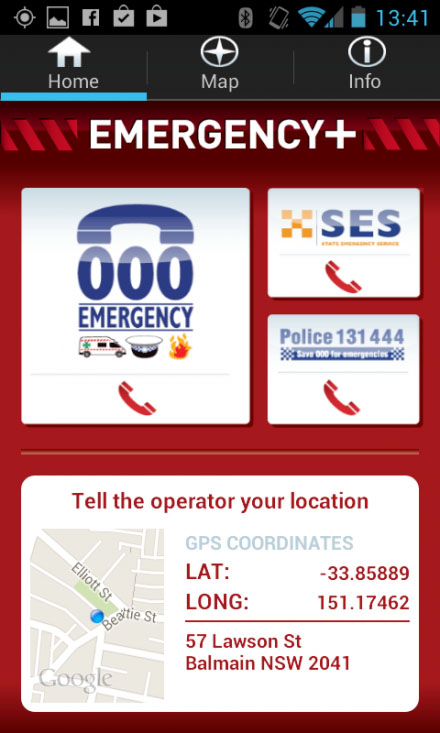 Aplikasi Emergency + bisa diunduh bagi pengguna Android dan iOS. (Credit: ABC) 