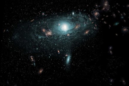 Citra rekaan yang menggambarkan ratusan galaksi di area yang disebut Zone of Avoidance di belakang Galaksi Bimasaksi. (Foto: ICAR) 