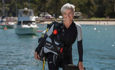 Emma Johnston at the Sydney Institute of Marine Science at Chowder Bay.  Supplied: UNSW