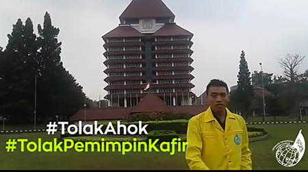 Mahasiswa UI tolak Ahok sebagai Gubernur Jakarta.