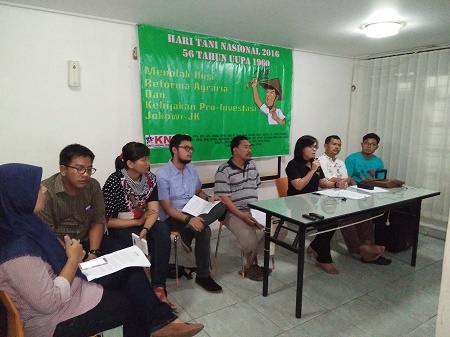 Aliansi KNPA menggelar konferensi pers menyikapi reforma agraria palsu yang dijalankan Presiden Jokowi. 