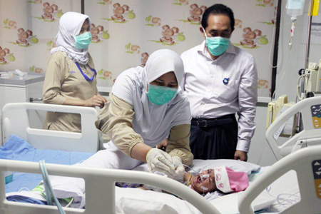 Foto bayi kembar siam Gisya dan Gesya di RSHS Bandung. FOTO Humas RSHS