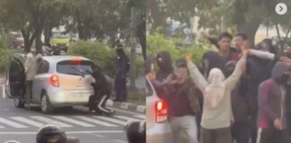 Polisi Selidiki Pengrusakan Mobil Ibu-ibu di Aksi May Day Makassar