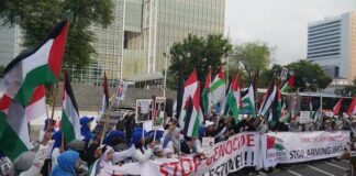 FPN Geruduk Kedubes AS: Serukan “Stop Genocide, Stop Arming Israel!