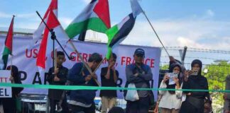 Aksi FPN di Ibu Kota Asia Afrika Bandung: “Stop Genocide, Stop Arming Israel!