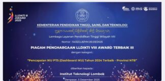 Lombok Institute of Technology Masuk Jajaran PTS Terbaik 2025